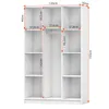 A diagram showing the dimensions of a white wardrobe. Voir les images du produit