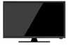 A black LED smart TV with a stand, shown from the front on a white background. Produktbild-Vorschau
