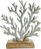 Metall Skulptur mit Holz-Fuß silber-braun Koralle 23 x 25cm Produktbild-Vorschau 3