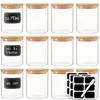 12er Set 190ml Vorratsgläser mit Bambusdeckel inkl. 18 Produktbild-Vorschau 1