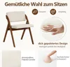 A chair with marketing text and icons highlighting its features. Voir les images du produit