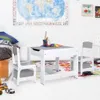 A child's bedroom with a desk and chairs set up for activities. Produktbild-Vorschau