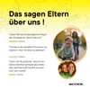 Marketing image with customer testimonials and photos of people using bicycles. Produktbild-Vorschau