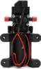 A black DC12V diaphragm water pump with red connectors and red and black wires. Podgląd zdjęcia produktu