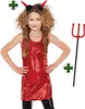 Teufel Kleid Mädchen Pailletten Hörner Gabel (Wil) Größe: Produktbild-Vorschau 6