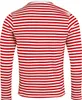 A plain white background with a red and white striped long-sleeved shirt. Produktbild-Vorschau