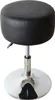 A black, adjustable stool with a chrome base. Anteprima dell’immagine prodotto