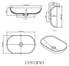 CERANO - Wastafel Lyra, gietmarmer, voor opbouw, wit, mat, Productafbeelding-voorbeeld 4
