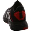 The back view of a black Adidas sneaker with white stripes and red accents. Podgląd zdjęcia produktu