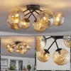 Isorella Deckenlampe aus Metall/Riffelglas in Produktbild-Vorschau 1