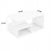 A white coffee table with dimensions indicated by text overlays. Náhľad obrázku produktu