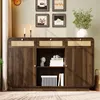 Merax Sideboard 120cm Nussbaum mit offenes Regal, Produktbild-Vorschau 2