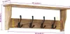vidaXL Wandgarderobe mit 4 Haken Massivholz Mango Produktbild-Vorschau 6