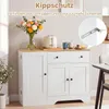 COSTWAY Keukenkast, servieskast op wielen, buffetkast met Productafbeelding-voorbeeld 6