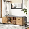 An entryway with a shoe bench, coat rack, and a window. Produktbild-Vorschau