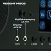 Close-up of the control panel of a Regent i450S device, showing input/output ports and buttons. Produktbild-Vorschau