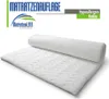 A rolled-up mattress topper on a white background. Produktbild-Vorschau