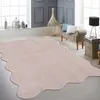 Tapis blush rose antidérapant doux en forme de vague Voir les images du produit 1