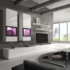 A modern living room with a wall-mounted entertainment unit and TV. Náhled obrázku produktu