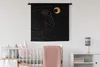 MuchoWow® Wandteppich Wandbehang Frau - Mond - Schwarz und Produktbild-Vorschau 1
