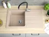 Žulový dřez – kuchyňský dřez – béžový – 76 x 43,5 cm – Náhled obrázku produktu 4