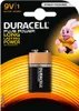 A Duracell Plus Power 9V battery in its retail packaging, featuring the brand's mascot, the Duracell Bunny. Anteprima dell’immagine prodotto