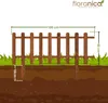 A diagram showing a wooden fence with dimensions and a logo. Náhled obrázku produktu
