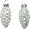 Christbaumschmuck Zapfen 6cm Glas 12 Stück - Winterweiß Produktbild-Vorschau 1