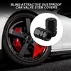 INF Auto Reifenventilkappen 4er Set aus Aluminium Schwarz Produktbild-Vorschau 6