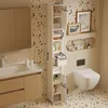 Schmales, weißes Badregal im Loft-Stil, freistehend, mit 1 Produktbild-Vorschau 2