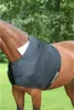 A horse wearing a black shoulder protector in an outdoor setting with trees and grass. Produktbild-Vorschau