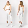 Ladeheid Damen 3/4 Leggings aus Baumwolle LA40-132 (Weiß, Produktbild-Vorschau 2
