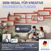 Półka ścienna "Karo" z drewna, czerwona Podgląd zdjęcia produktu 7