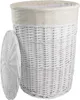 Panier à linge Coffre à linge Osier blanc rond 96L Housse Voir les images du produit 1