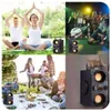 Collage of images showing people using a portable Bluetooth speaker in various settings: yoga, a party, a picnic, and a close-up of the speaker. Náhled obrázku produktu