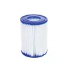 A white pool filter with blue caps on a white background. Náhled obrázku produktu