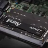A close-up shot of a Kingston FURY Impact DDR4 RAM module installed on a computer motherboard. Anteprima dell’immagine prodotto