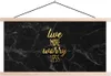 MuchoWow® Textilposter Zitat - Leben - Gold - Schwarz 60x30 Produktbild-Vorschau 1