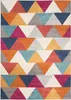 A flat lay of a rug with a geometric triangle pattern. Náhled obrázku produktu