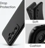 Collage of images showing a black phone case with text highlighting its features. Produktbild-Vorschau