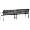 A black metal garden bench shown from the back against a white background. Produktbild-Vorschau