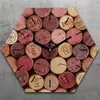 Uhr hexagonal 40 cm Glas Geräuschlos schwarze Zeiger - Wein Produktbild-Vorschau 1