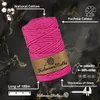 Baumwollkordel mit einem Kern 100m 3mm Fuchsia | Makramee Produktbild-Vorschau 2