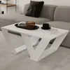 DECORTIE Pipra Moderner Couchtisch Weiß , 110 x 60 x 40 cm Produktbild-Vorschau 3