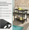 Wózek do grilla COSTWAY z 2 półkami, 4 kółkami, haczykami, Podgląd zdjęcia produktu 4