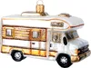 Christbaumschmuck Glas Wohnwagen 11cm weiß / gold Produktbild-Vorschau 1