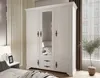 Kleiderschrank weiß 160x225x61 cm 5 Türen 2 Schubladen mit Produktbild-Vorschau 2
