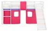 Homestyle4u Hochbett 90x200 mit Rutsche Lattenrost Vorhang Produktbild-Vorschau 4