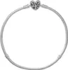 A silver Pandora bracelet with a heart-shaped clasp featuring a tree of life design. Anteprima dell’immagine prodotto