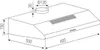 Technical drawing of a kitchen exhaust hood with dimensions. Produktbild-Vorschau